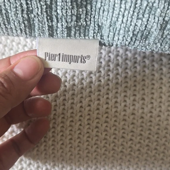 Pier 1 Textured Teal Throw Pillow - Picture 3 of 4